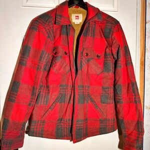 Quiksilver Red and Gray Plaid Men's Jacket